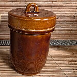 Vintage Covered Egg Cup English Stoneware Brown The Original Kitchener England